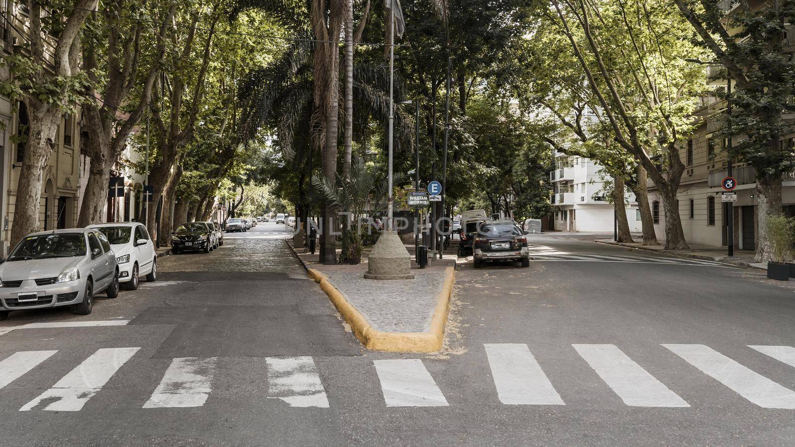 view city street with cars crosswalk. Resolution and high quality beautiful photo