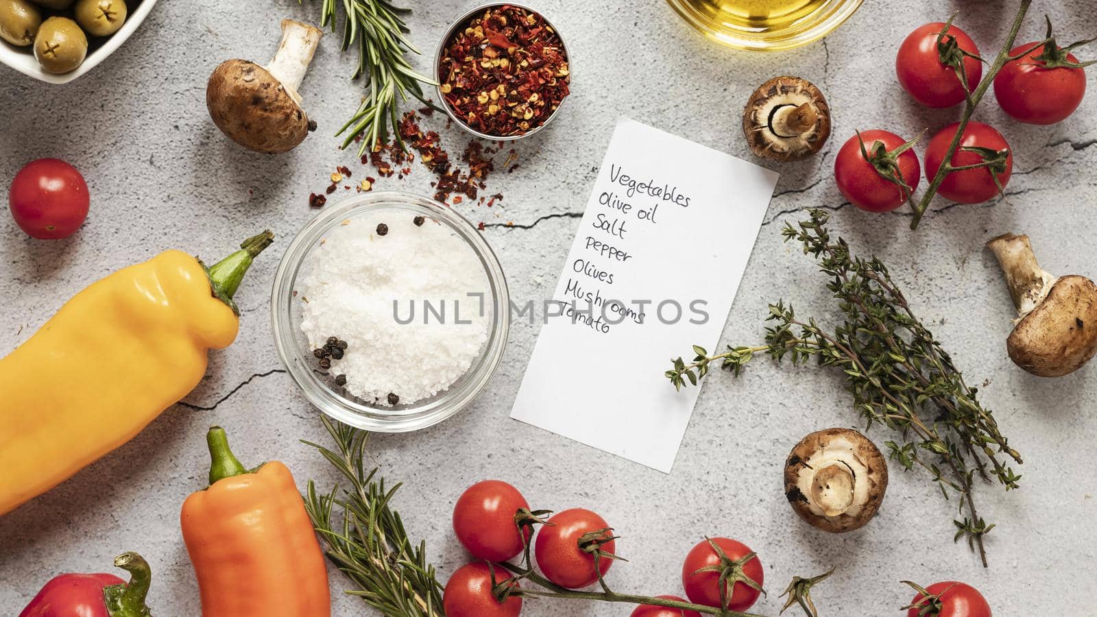 flat lay food ingredients with vegetables 2. High quality beautiful photo concept by Zahard