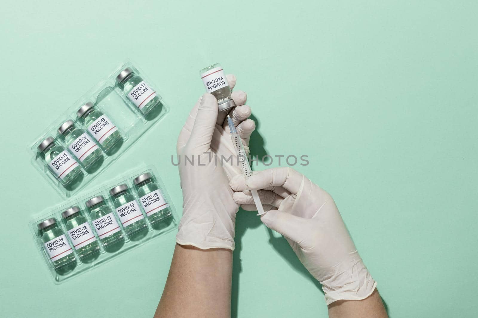 top view vaccine arrangement2. High quality beautiful photo concept by Zahard