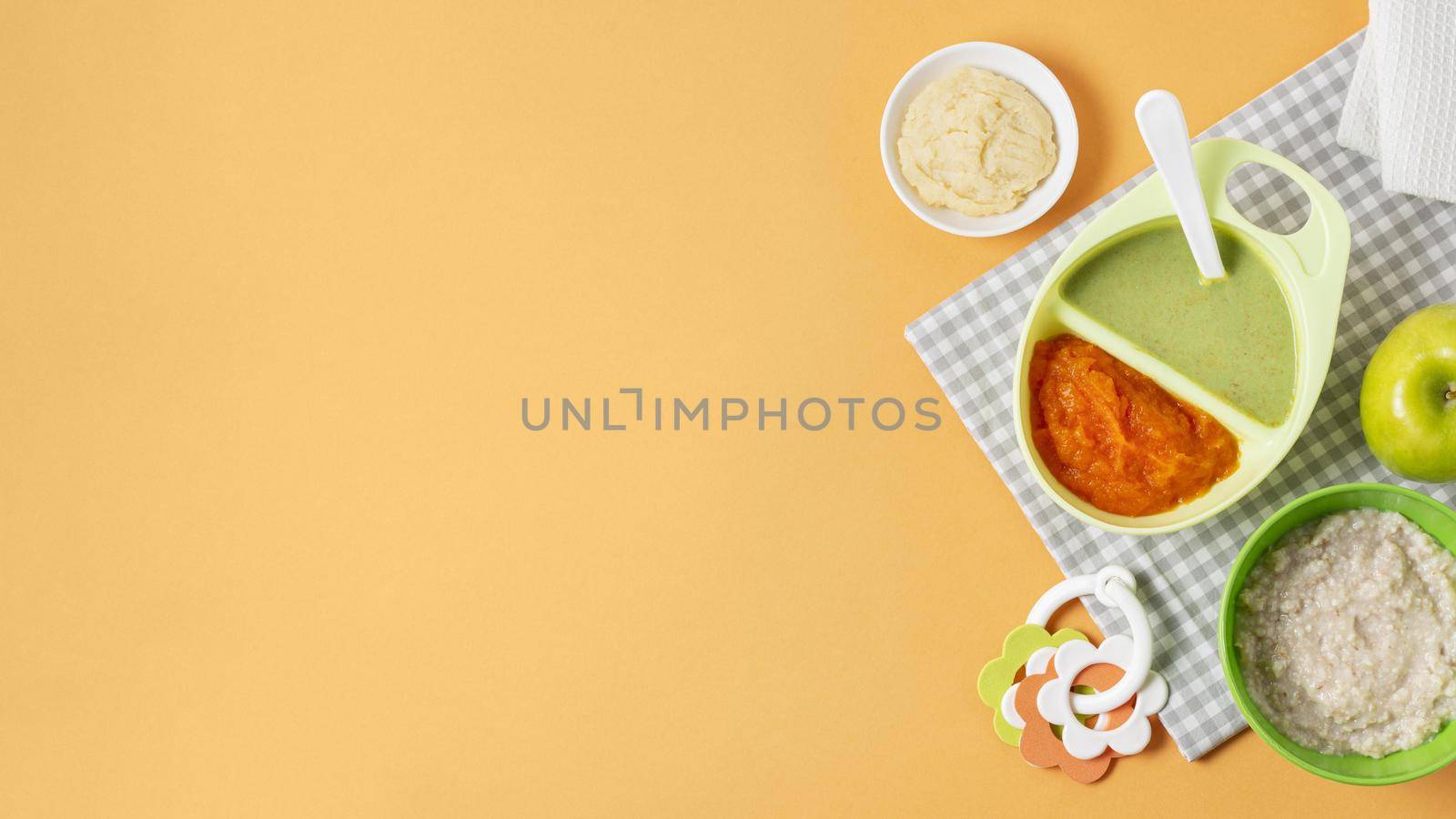 flat lay food frame yellow background. High quality beautiful photo concept by Zahard