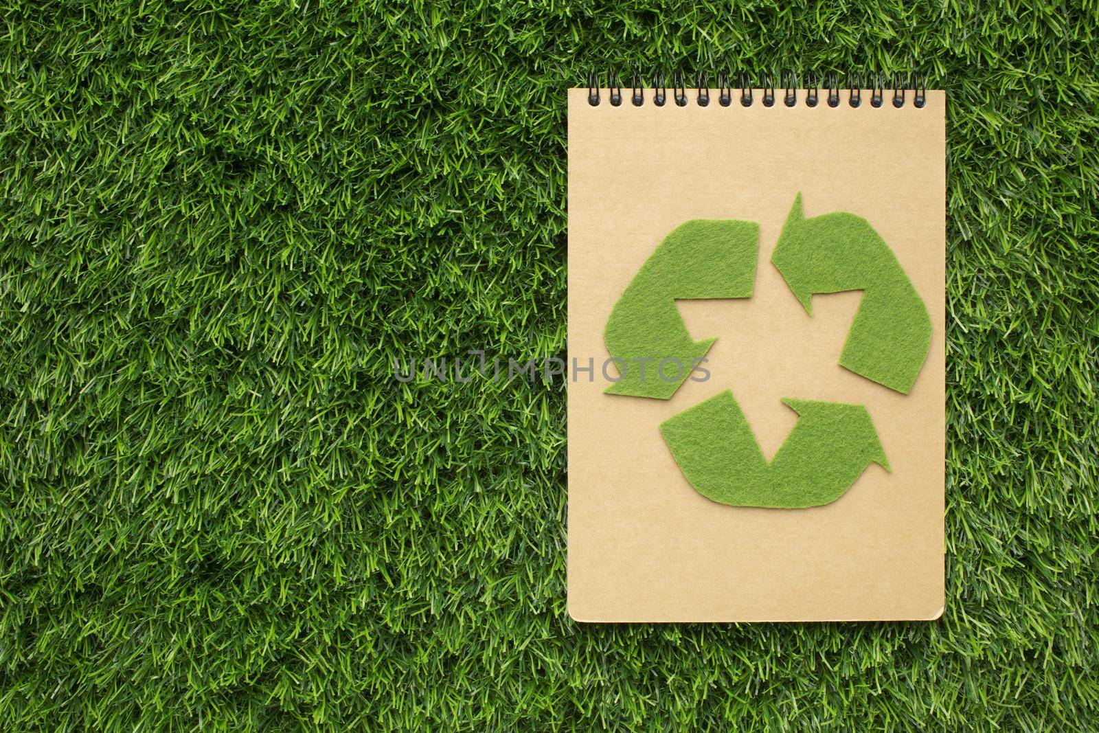 ecological notebook with recycle sign. Resolution and high quality beautiful photo