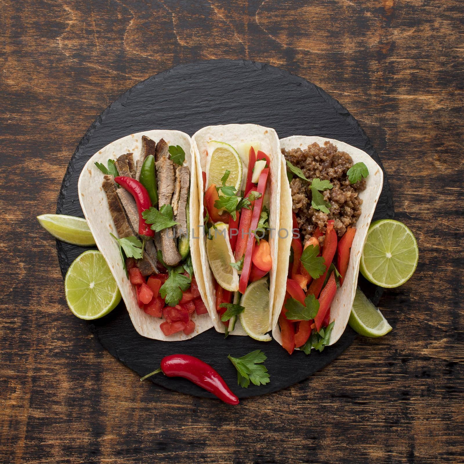 top view fresh mexican food with lime. High quality beautiful photo concept by Zahard
