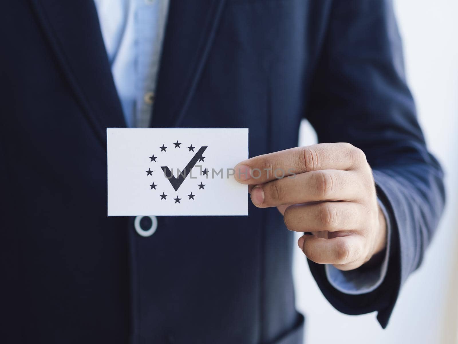 front view man holding ballot. High quality beautiful photo concept by Zahard