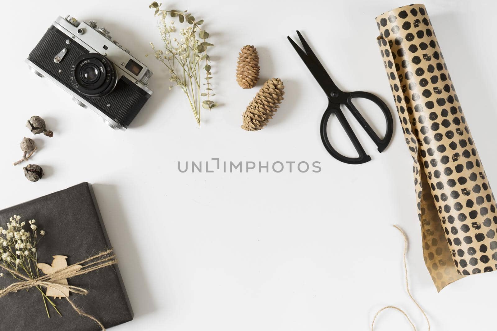 gift box with wrapping paper table. High quality beautiful photo concept by Zahard