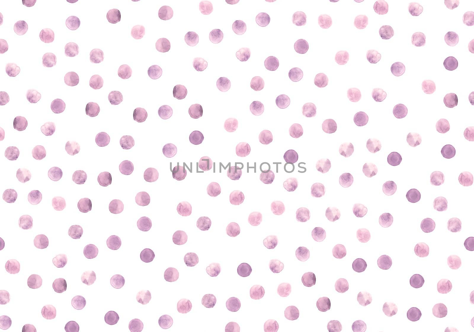 Seamless Watercolour Wallpaper. Graphic Polka Dots Illustration. White Hand Paint Circles. Pink Watercolor Wallpaper. Art Rounds Pattern. Cute Geometric Spots Background. Watercolor Wallpaper.
