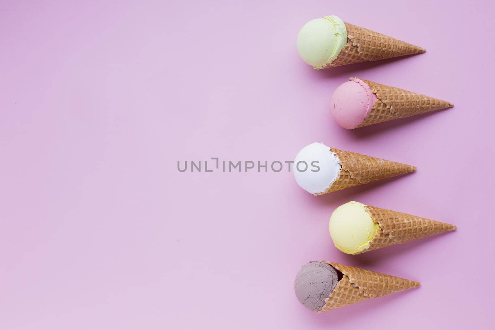 ice cream cones with copy space. High quality beautiful photo concept by Zahard