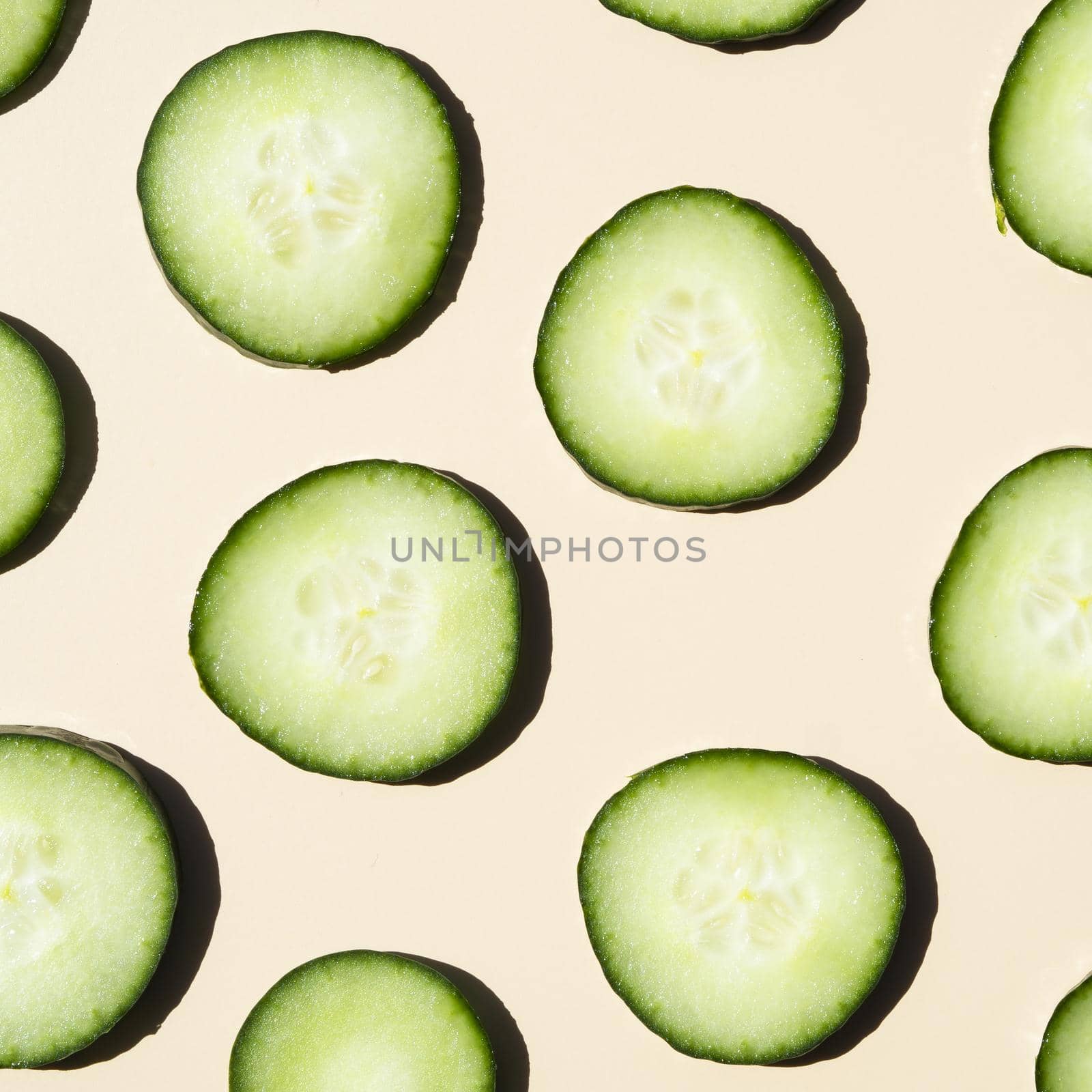 extreme close up slices cucumber top wiew. High quality beautiful photo concept by Zahard