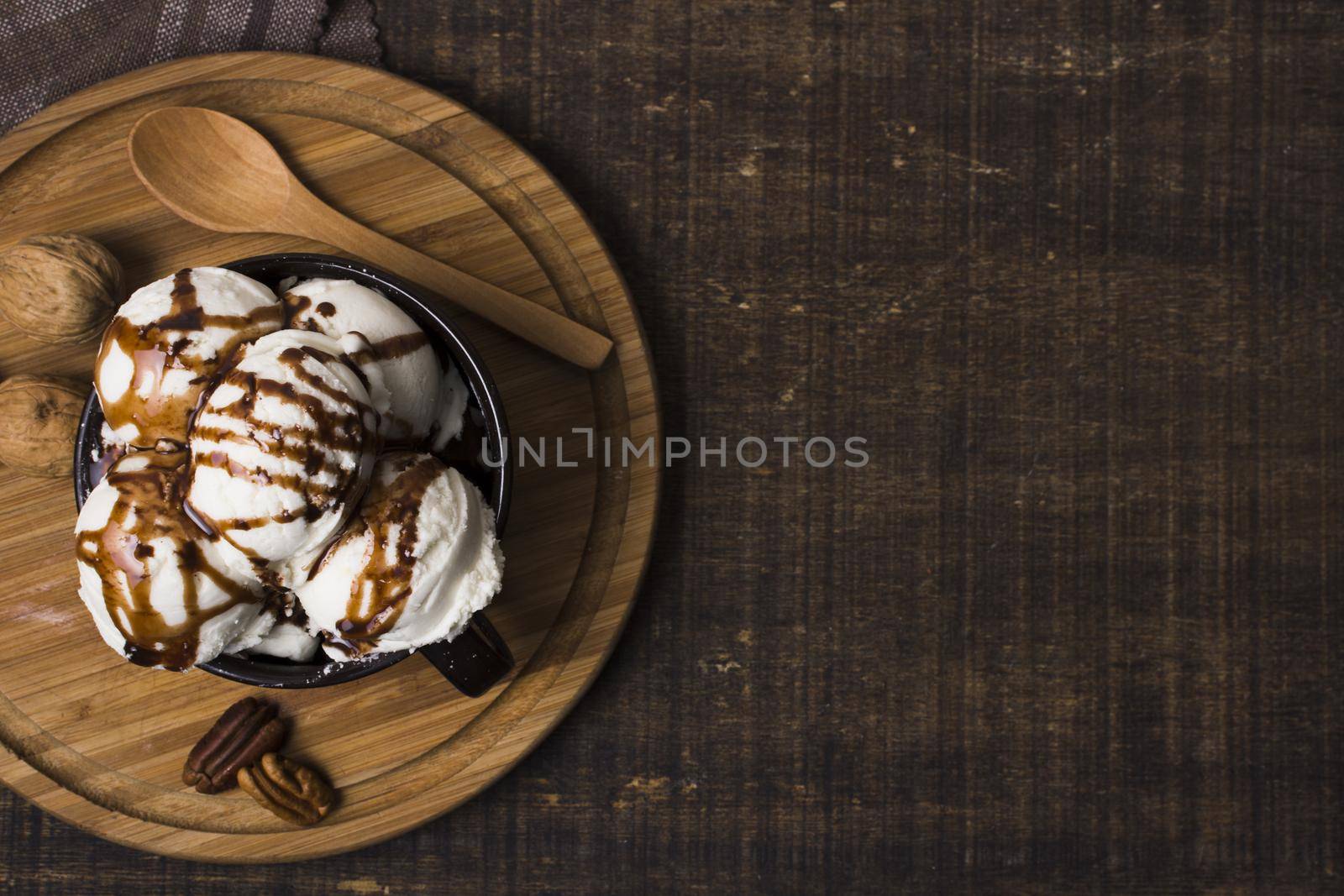 top view homemade gelato table. High quality beautiful photo concept by Zahard