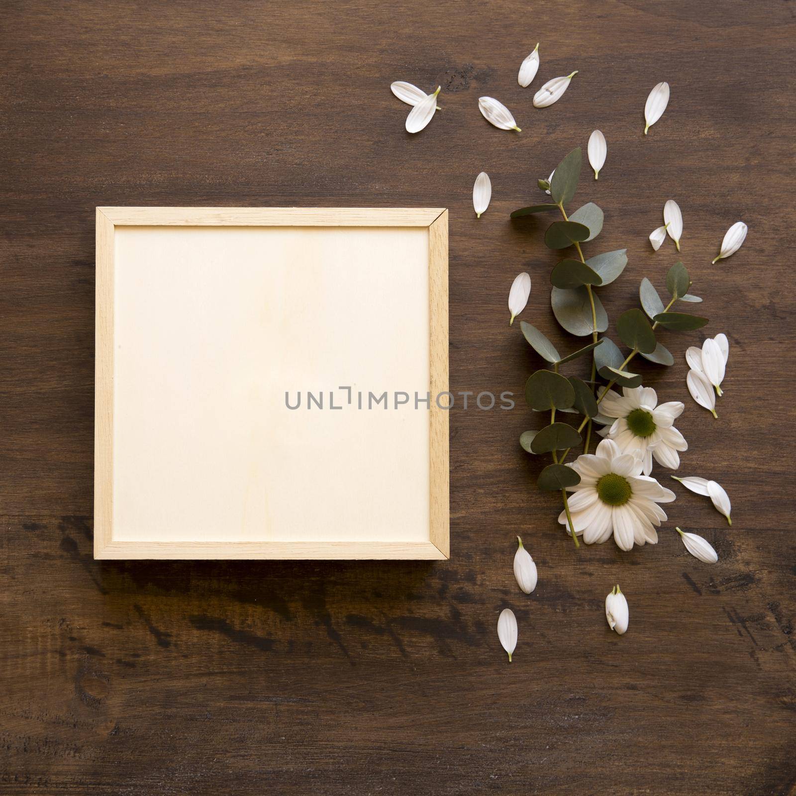 frame mockup with flowers. High quality beautiful photo concept by Zahard