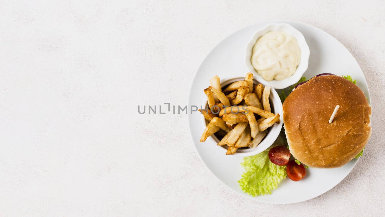fast food meal with copy space. High quality beautiful photo concept by Zahard