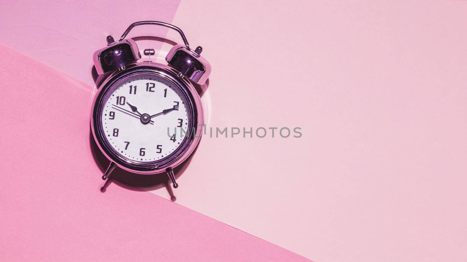 top view clock pink background. High quality beautiful photo concept by Zahard