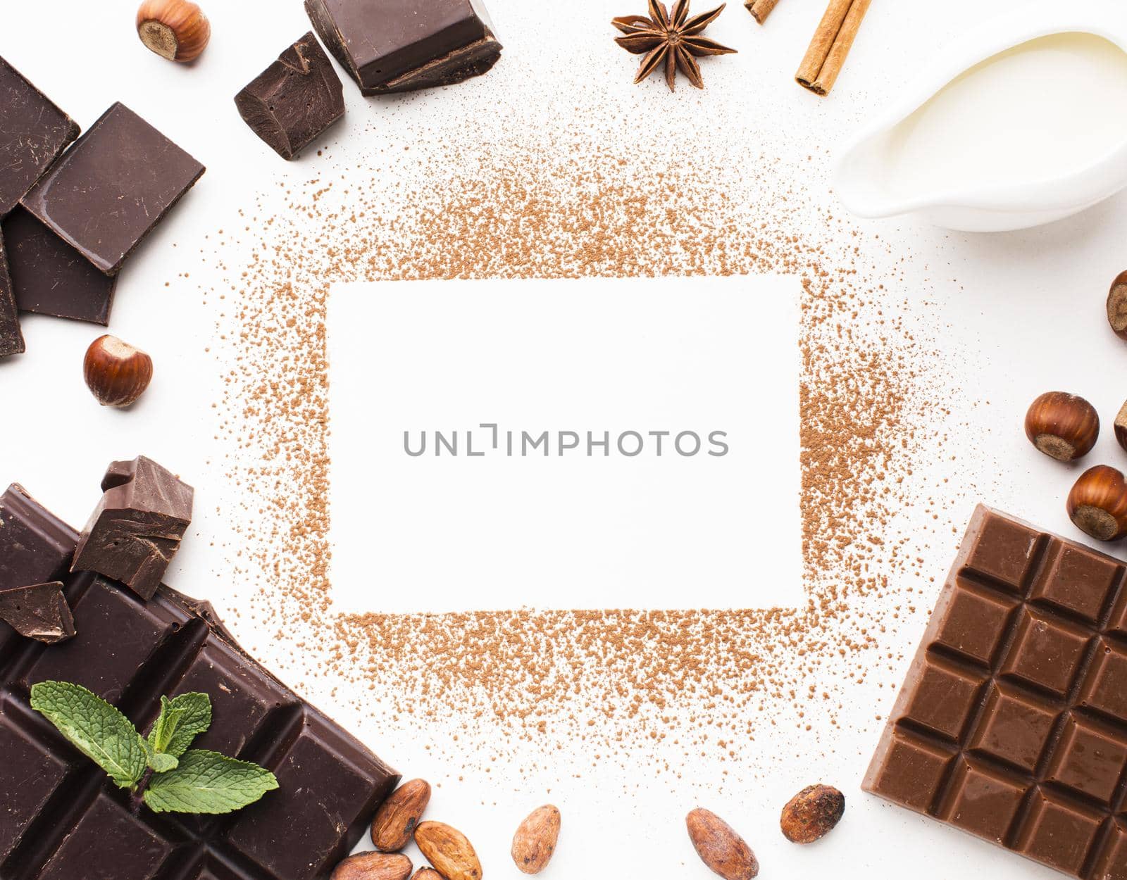 empty card surrounded by chocolate. High quality beautiful photo concept by Zahard