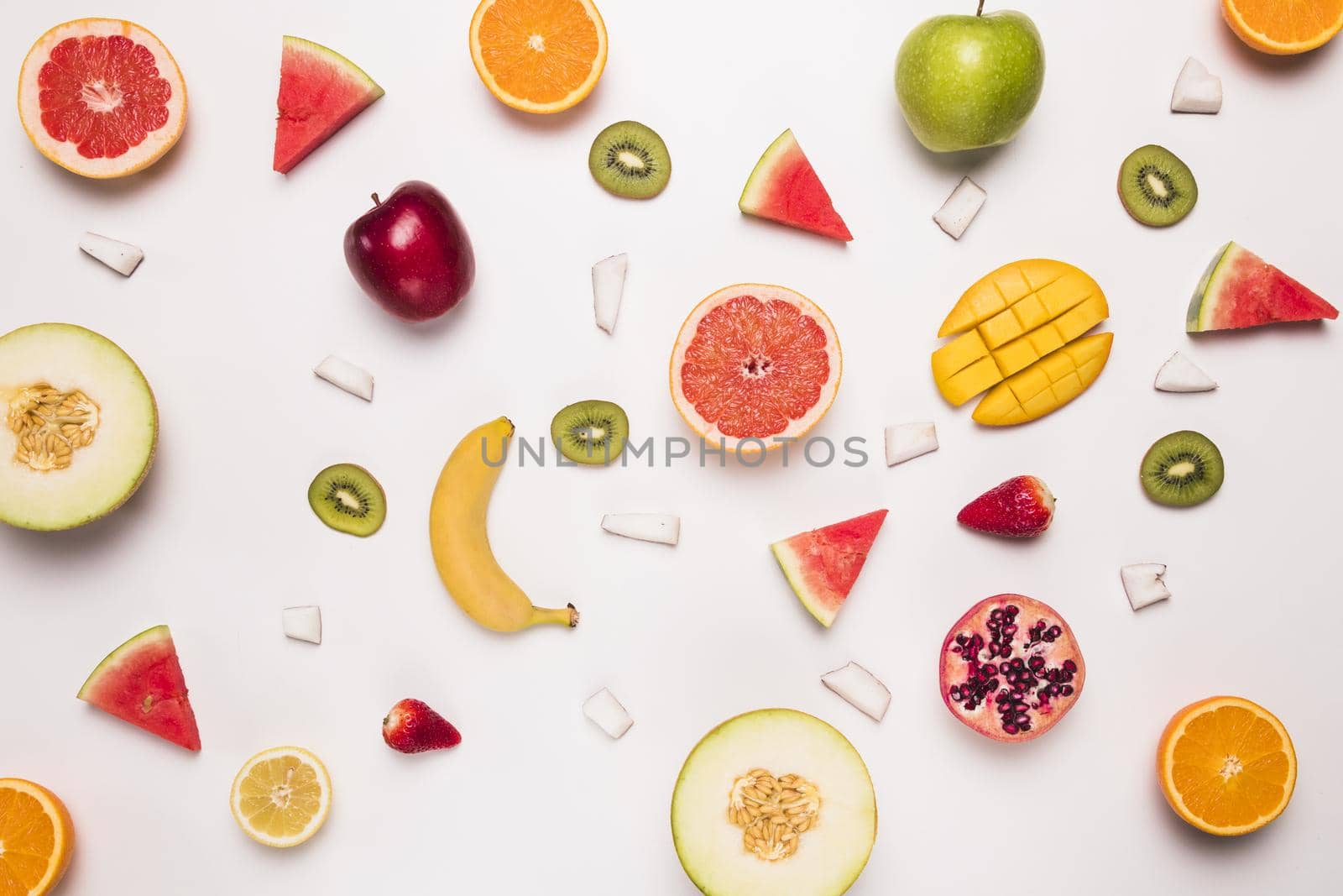 different abstract slices tropic fruits. High quality beautiful photo concept by Zahard