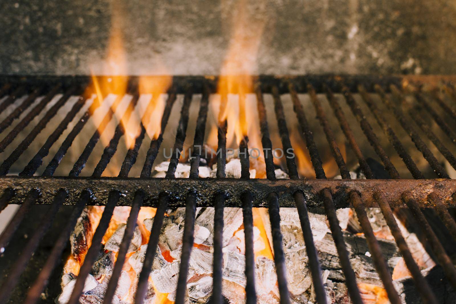 heavy fire grilling hot charcoal. High quality beautiful photo concept by Zahard