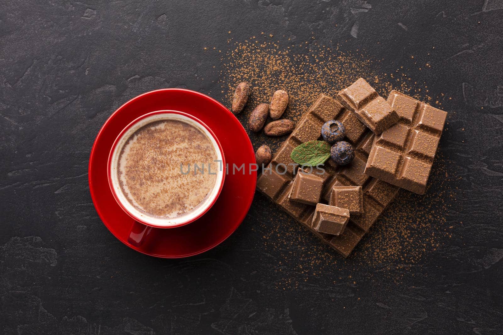 sweet chocolate drink top view. High quality beautiful photo concept by Zahard