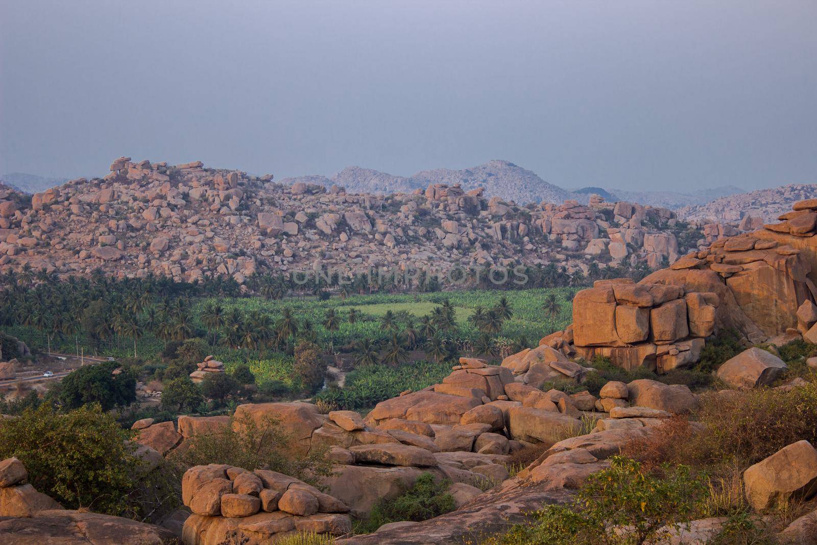 Mountain landscape at Hampi, Karnataka, India