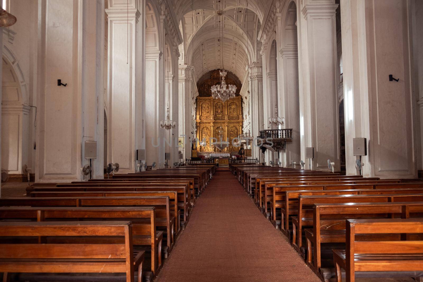 Church interior in Old Goa, India