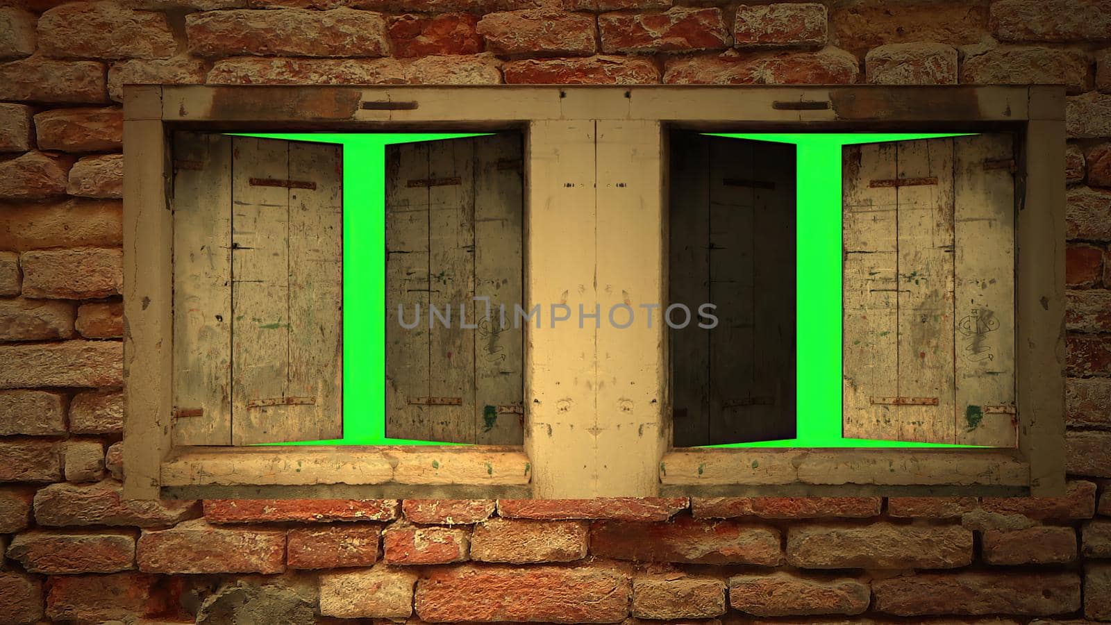 3d illustration - Open windows  on Green Screen by vitanovski