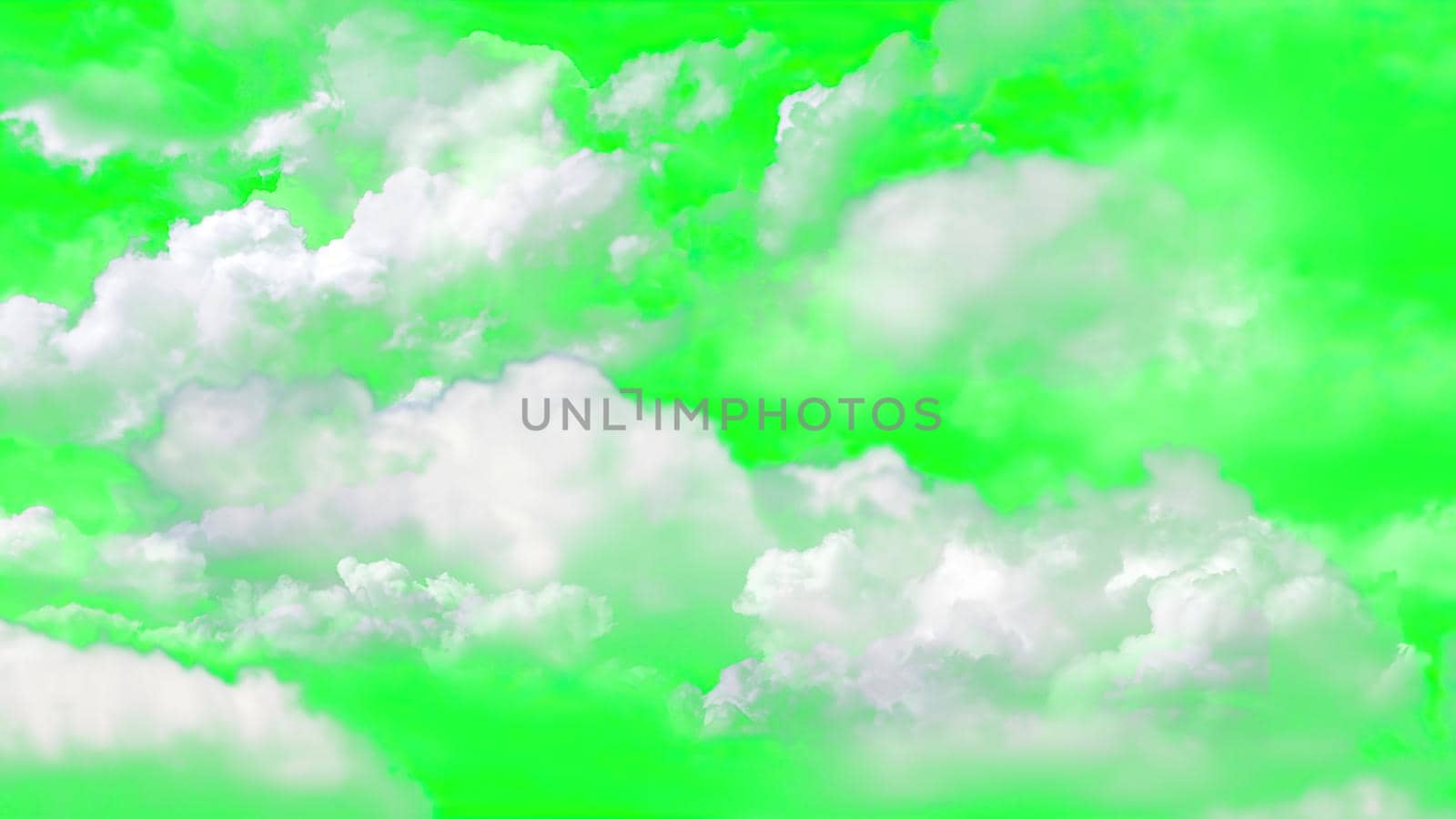 3d illustration - Clouds effect on green screen by vitanovski