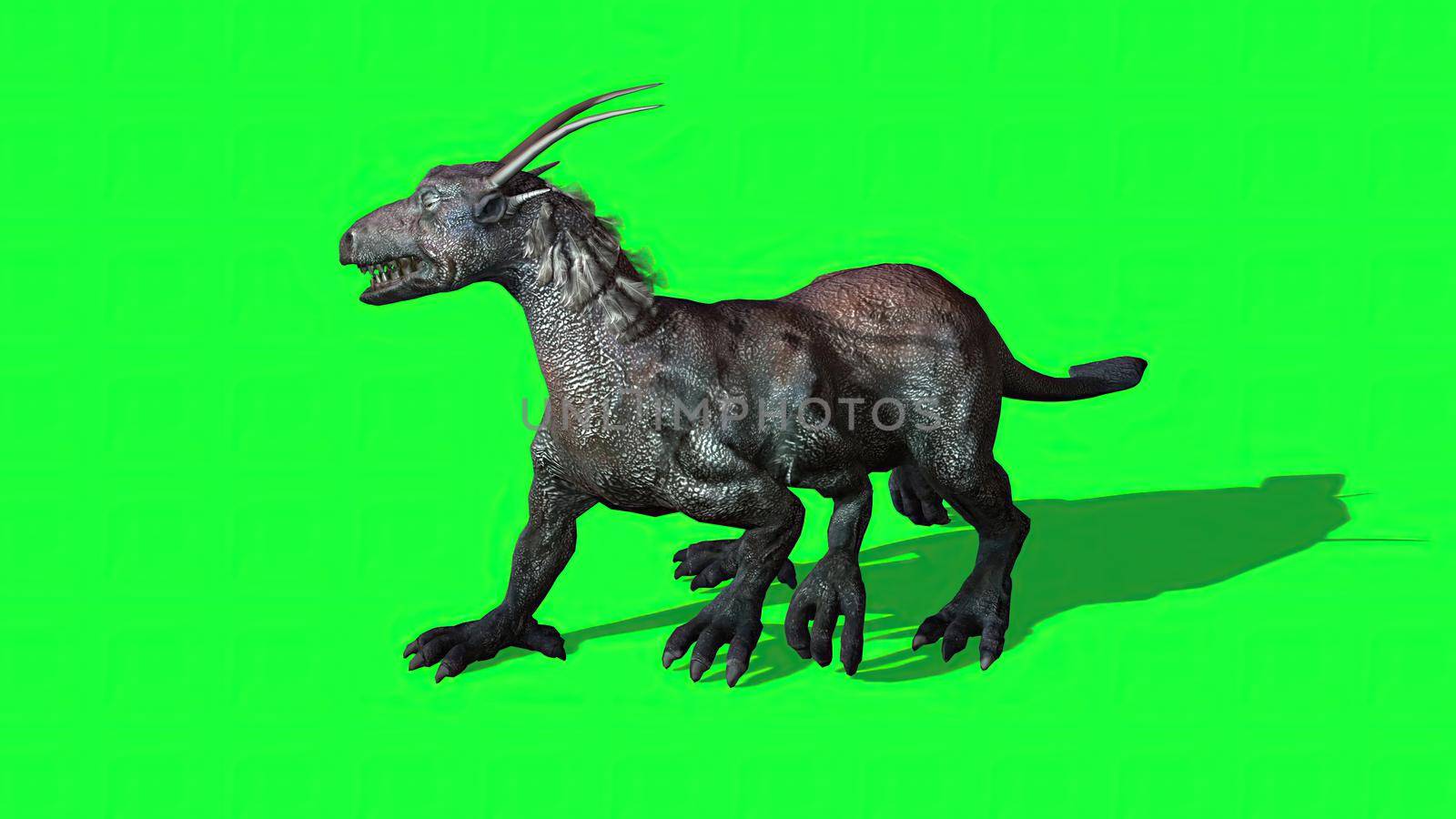 3d illustration - fantasy beast  on green screen by vitanovski