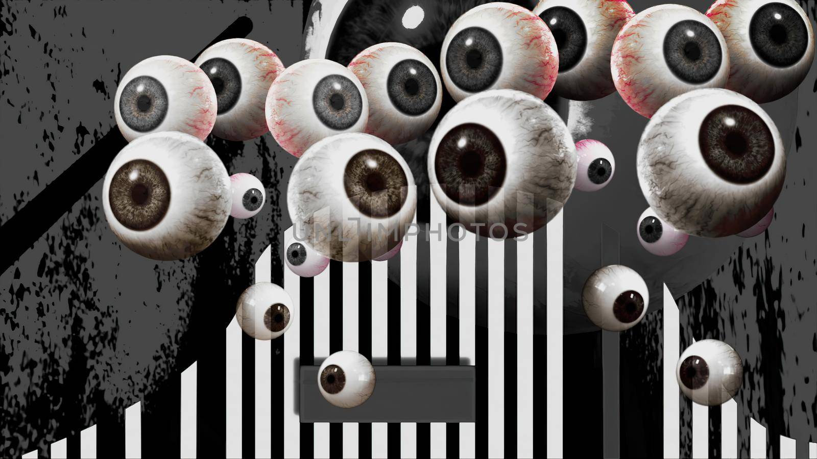 3d illustration - Eyes Ball on abstract backround