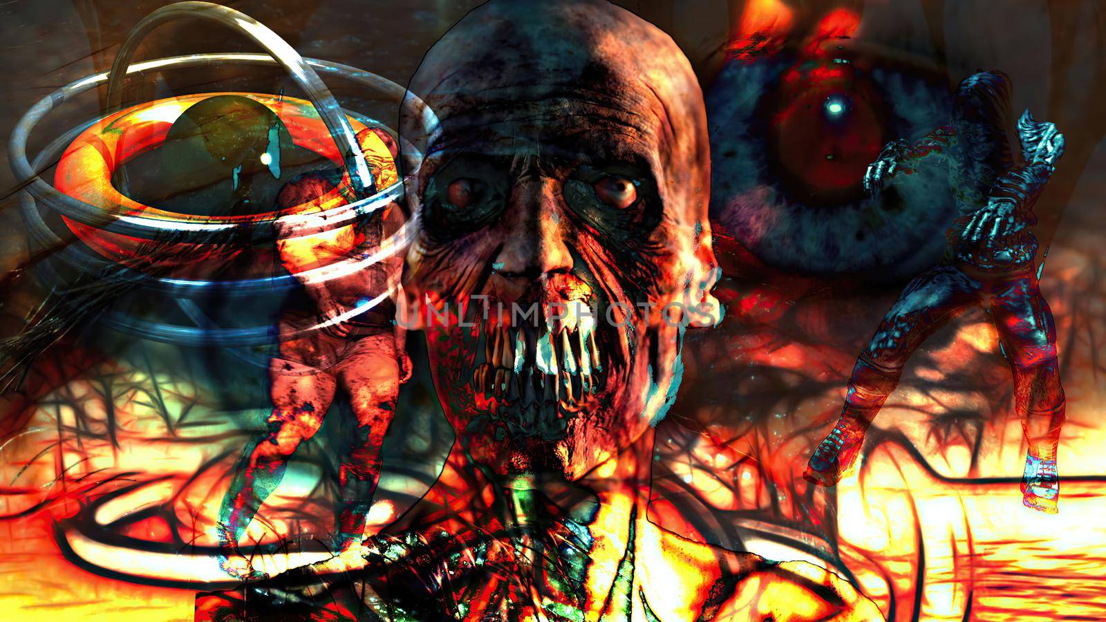 3d illustration - Horror Zombie With Effects,  by vitanovski