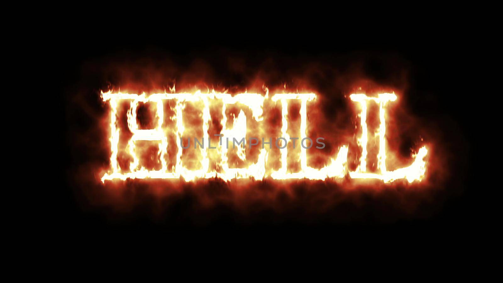 3d illustration - Concept Of Word Hell In Fire