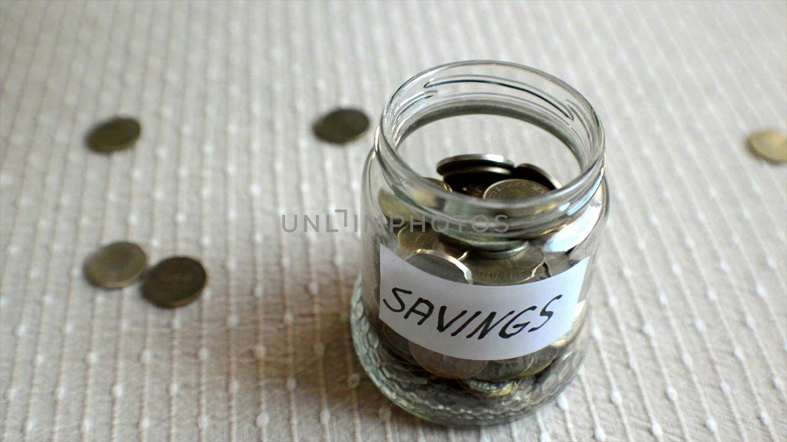 3d illustration - Saving jar filled up with coins