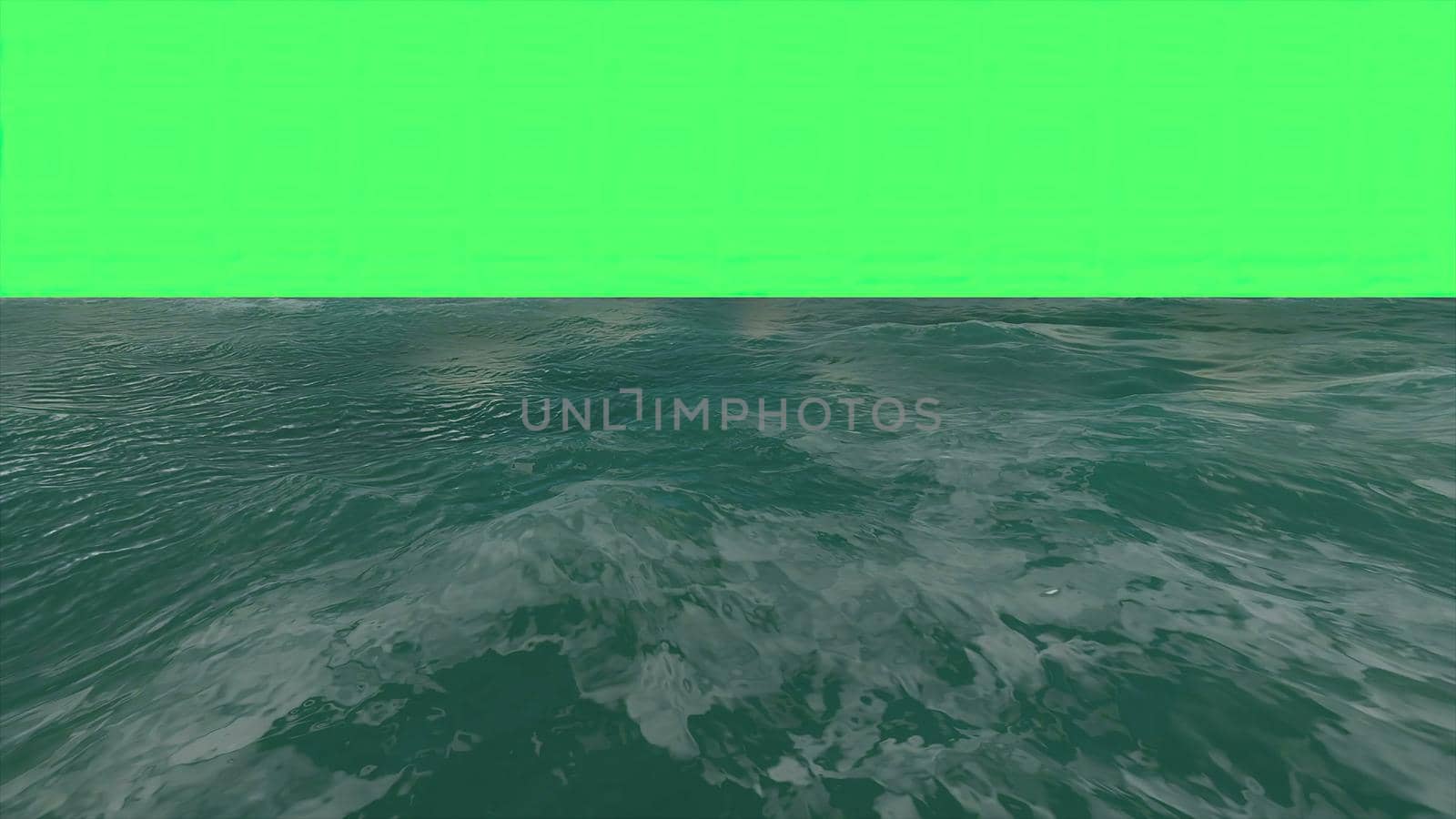 3d illustration - water surface on green screen by vitanovski