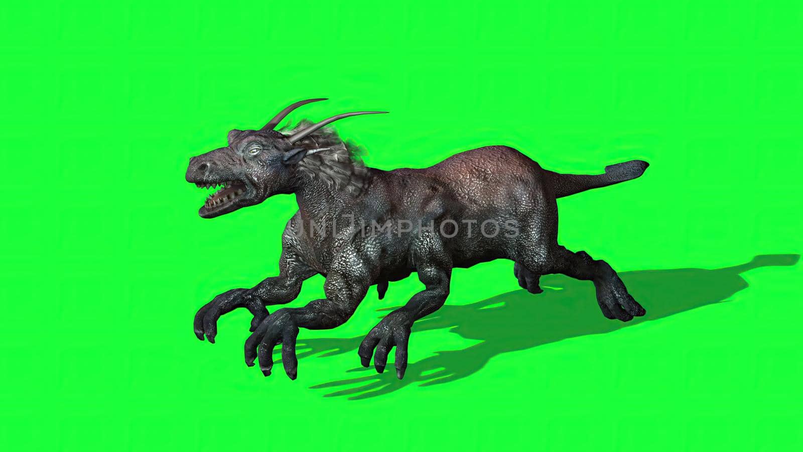 3d illustration - fantasy beast  on green screen by vitanovski