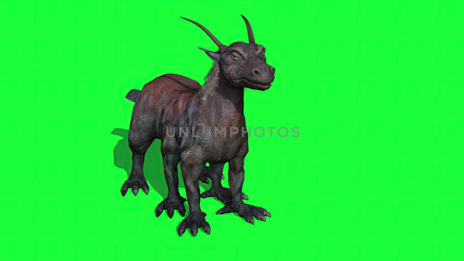 3d illustration - fantasy beast  on green screen by vitanovski