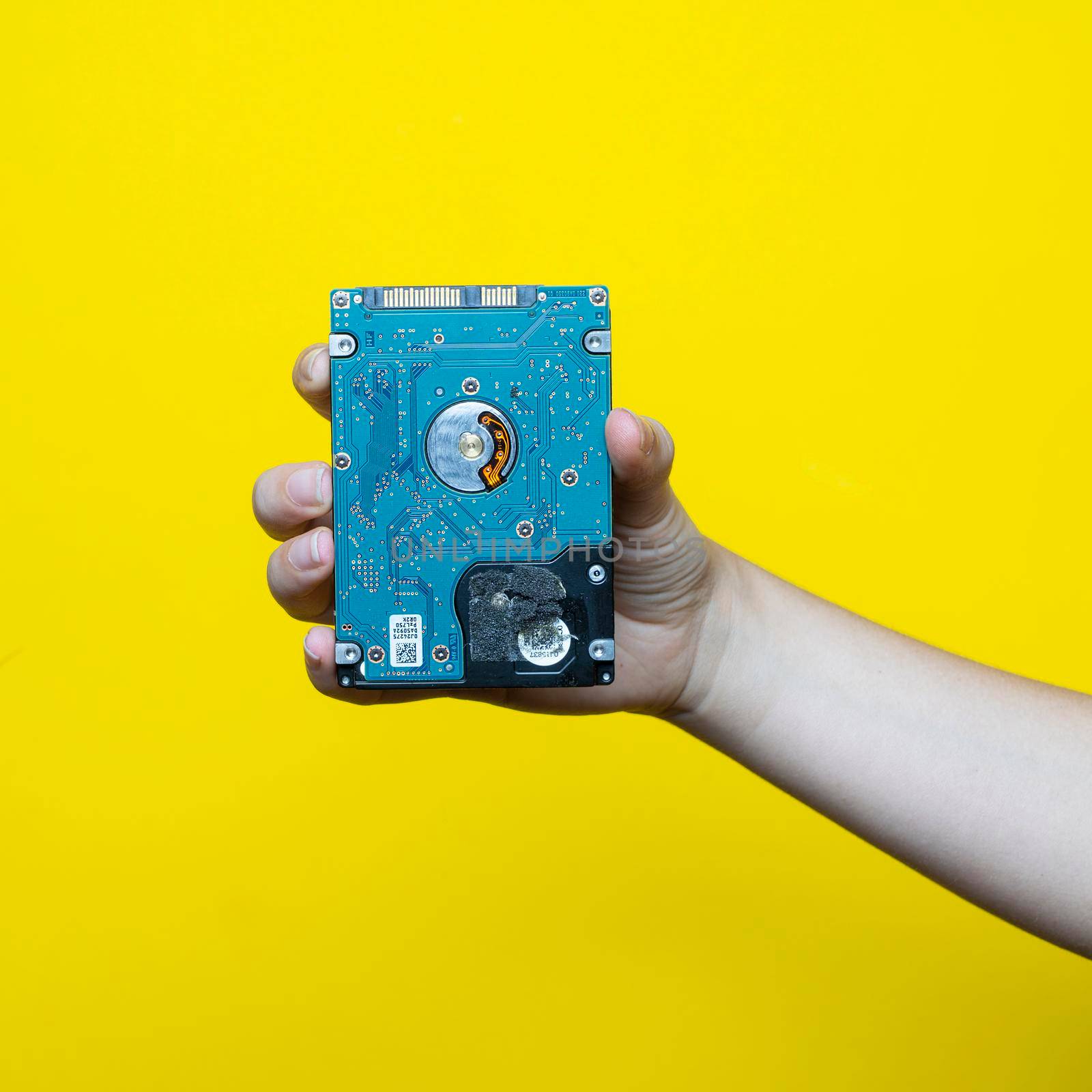 A 2.5-inch hard drive in a woman's hand