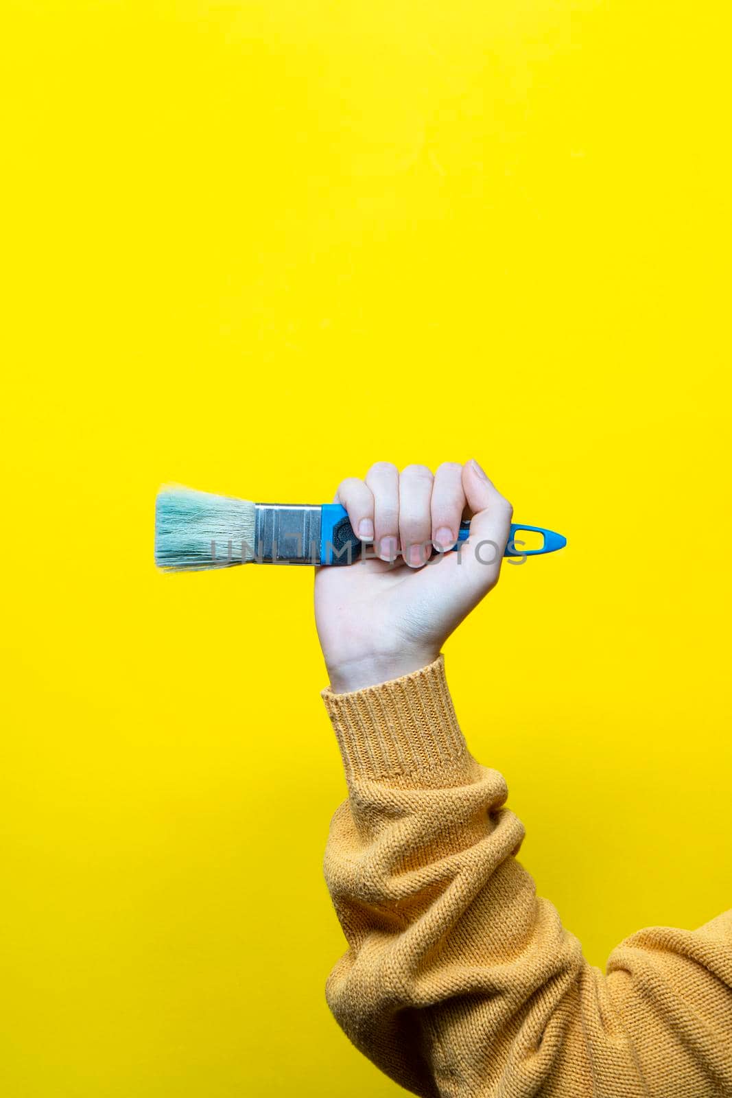 a brush in a female hand