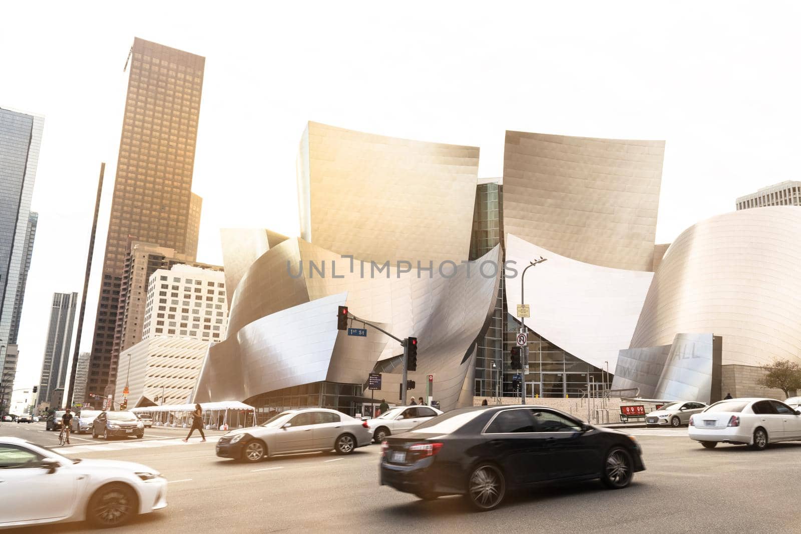 LOS ANGELES, USA - FEBRUARY 16, 2017: Walt Disney Concert Hall designed by architect Frank Gehry, is home of the Los Angeles Philharmonic orchestra and the Los Angeles Master Chorale.