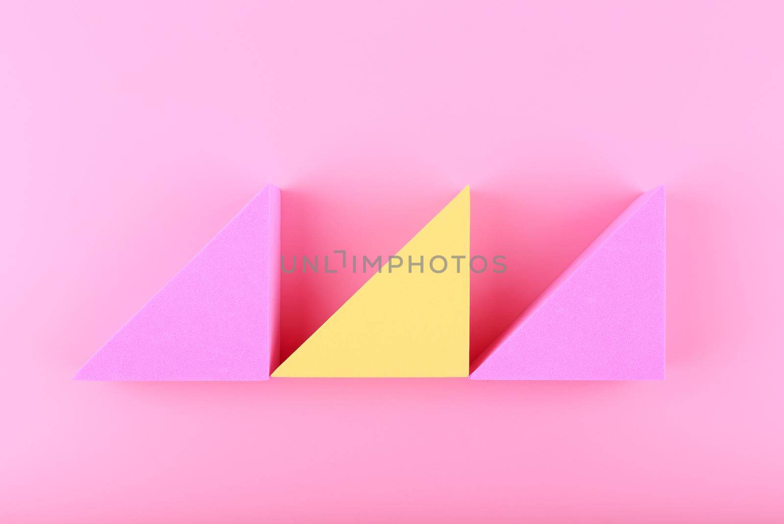 Modern abstract background with pink and yellow triangles by Senorina_Irina