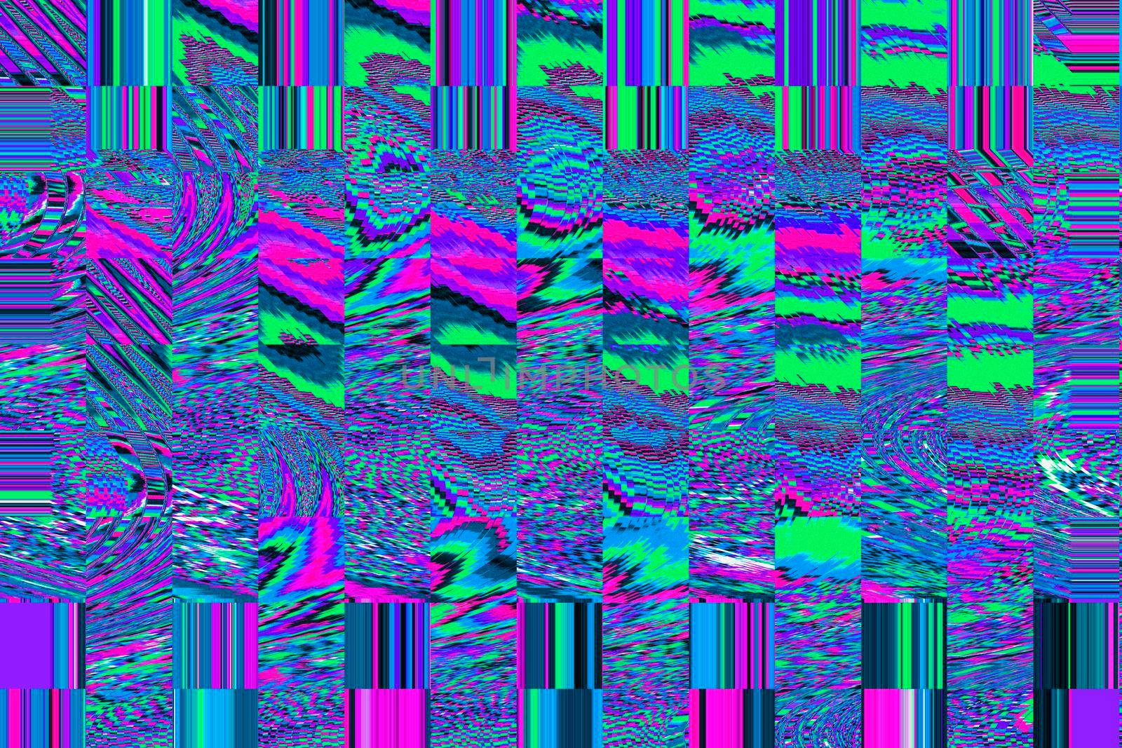 Glitch universe background Old TV screen error Digital pixel noise abstract design Photo glitch Television signal fail. Technical problem grunge wallpaper. Colorful noise by DesignAB