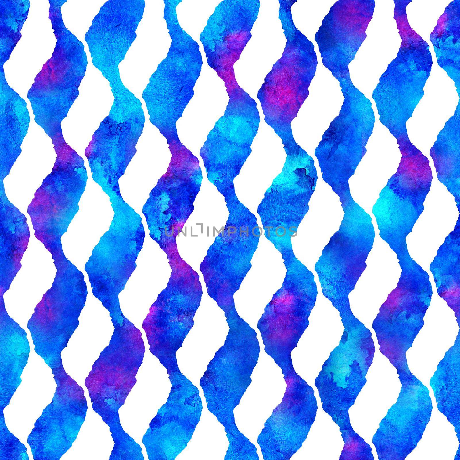 Brush Stroke Wawes Geometric Grung Pattern Seamless in Blue Color Background. Gunge Collage Watercolor Texture for Teen and School Kids Fabric Prints Grange Design.