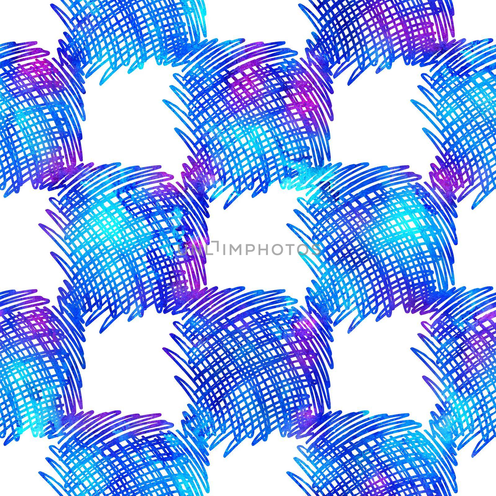 Brush Stroke Plaid Geometric Grung Pattern Seamless in Blue Color Check Background. Gunge Collage Watercolor Texture for Teen and School Kids Fabric Prints Grange Design with lines by DesignAB