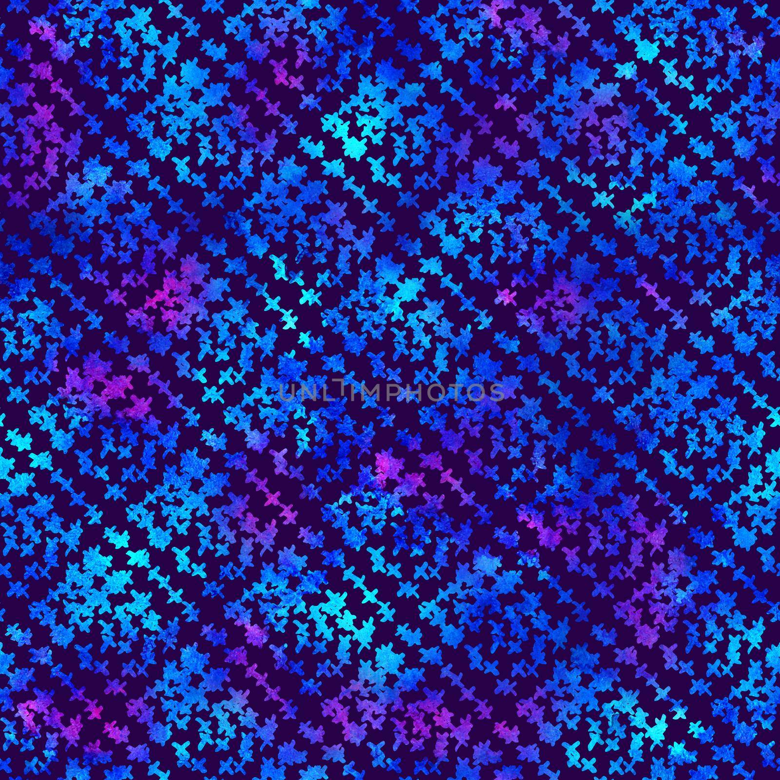 Brush Stroke Plaid Geometric Grung Pattern Seamless in Blue Color Check Background. Gunge Collage Watercolor Texture for Teen and School Kids Fabric Prints Grange Design with lines by DesignAB