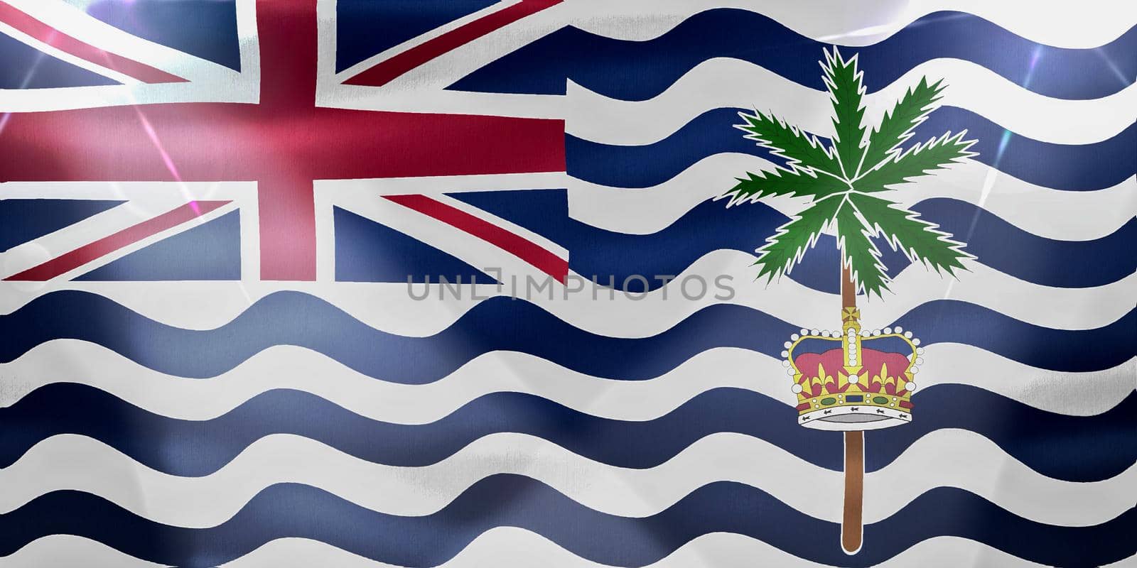 British Indian Ocean Territory flag - realistic waving fabric flag