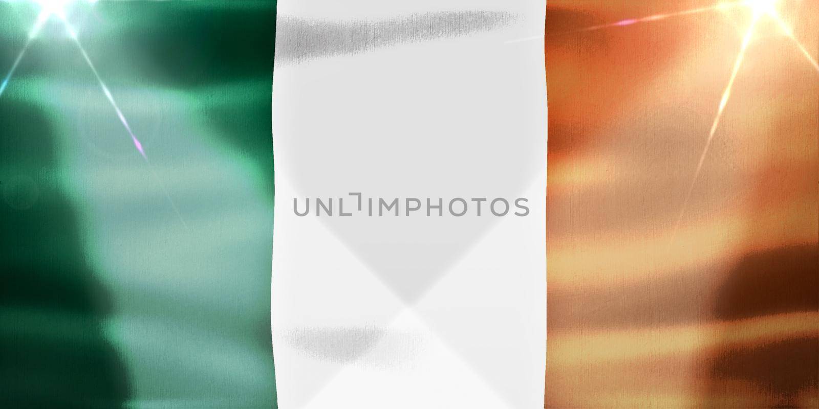 3D-Illustration of a Ireland flag - realistic waving fabric flag by MP_foto71