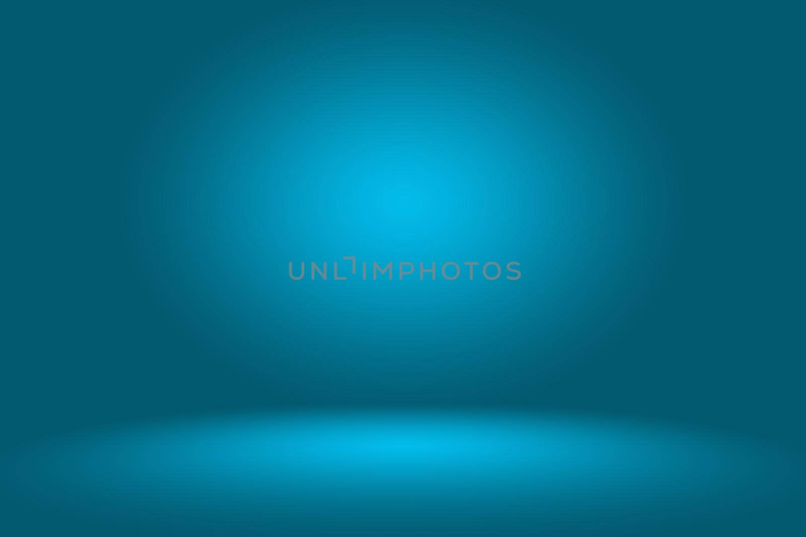 Gradient Blue abstract background. Smooth Dark blue with Black vignette Studio