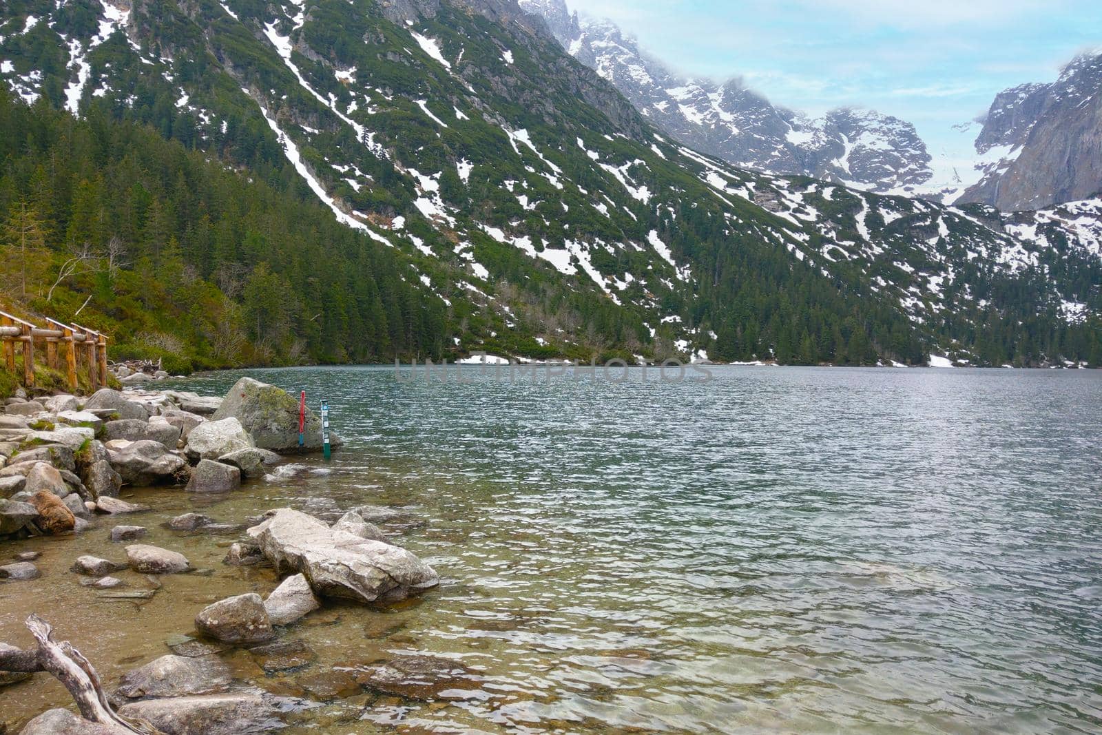 View of the mountain lake in the autumn morning. by kip02kas