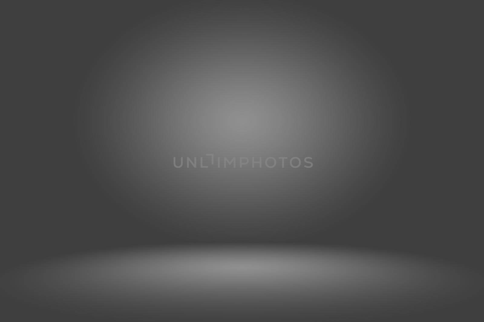 Abstract dark gray template blank space dark gradient wall.Dark gray empty room studio gradient used for montage or display your products. by Benzoix