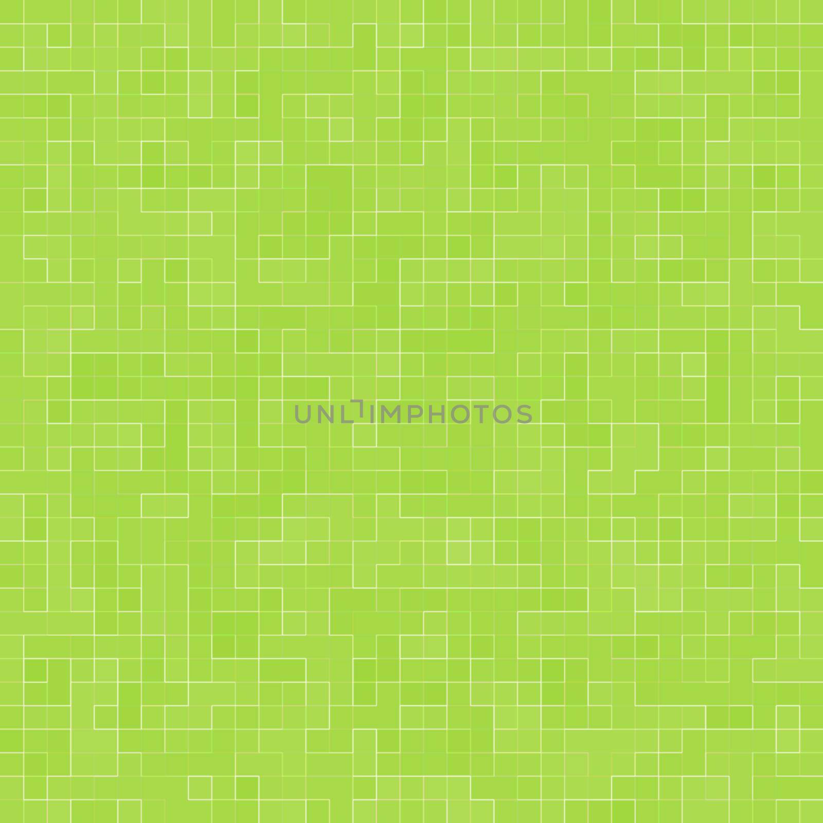 Abstract bright green square pixel tile mosaic wall background and texture. by Benzoix