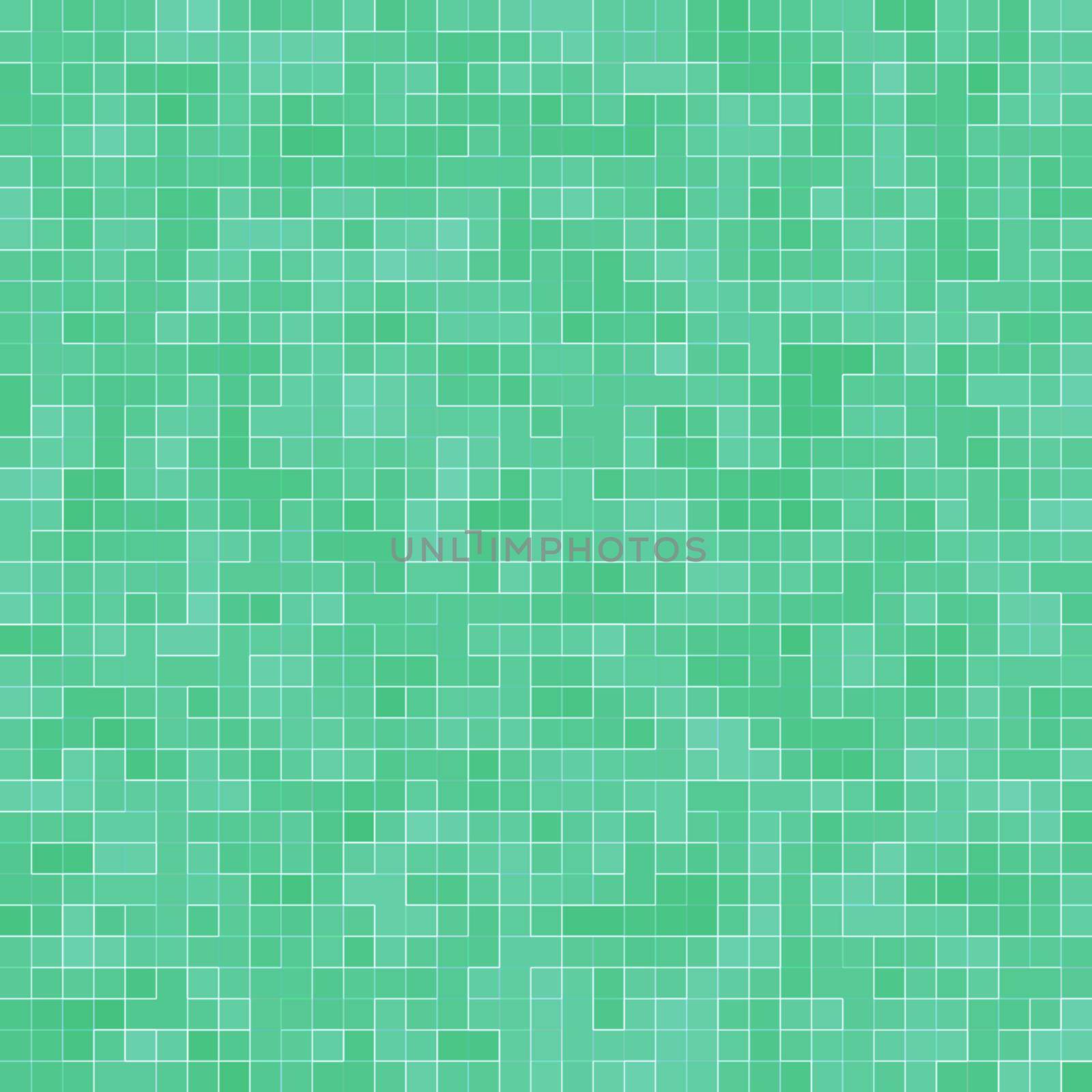 Abstract bright green square pixel tile mosaic wall background and texture. by Benzoix