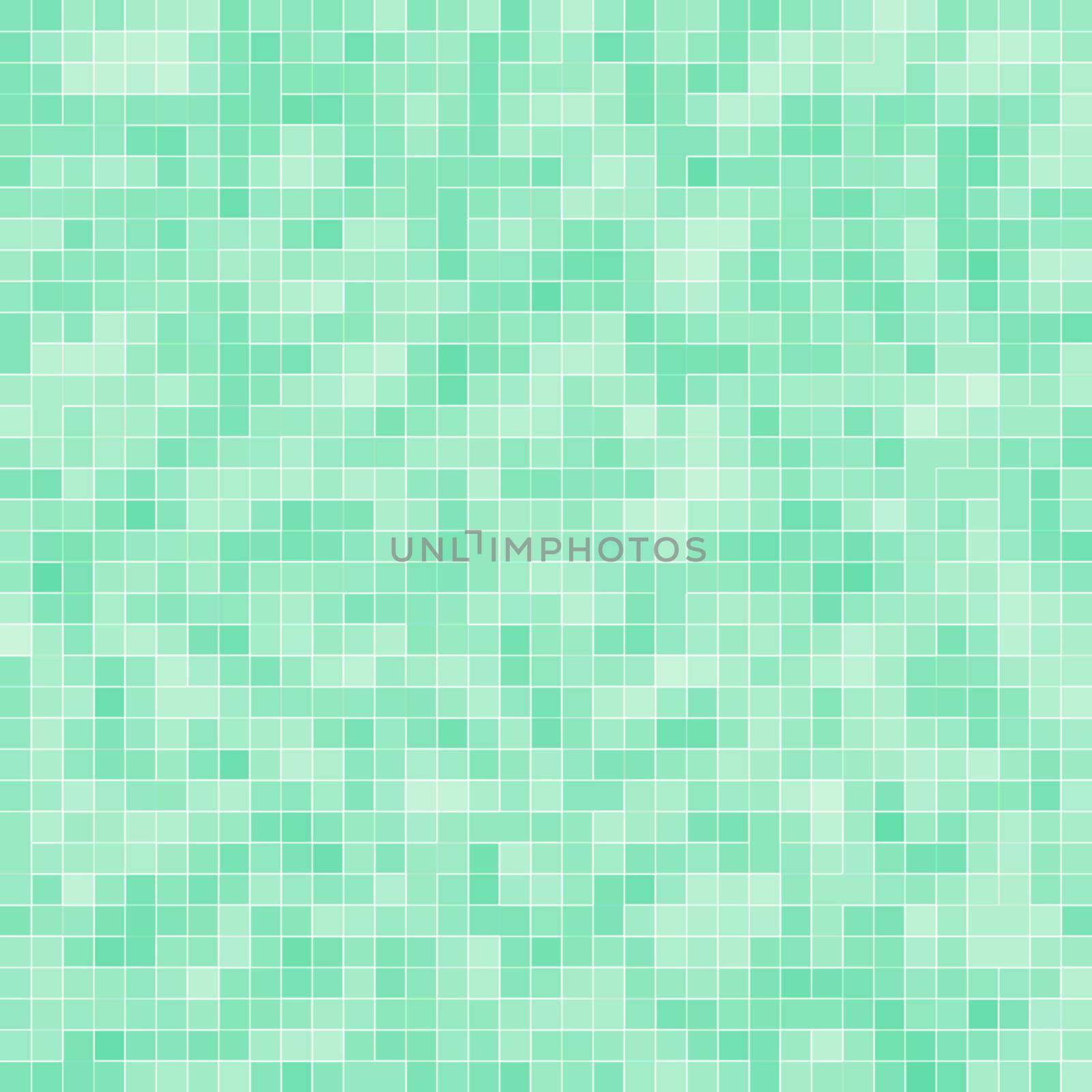 Abstract bright green square pixel tile mosaic wall background and texture. by Benzoix