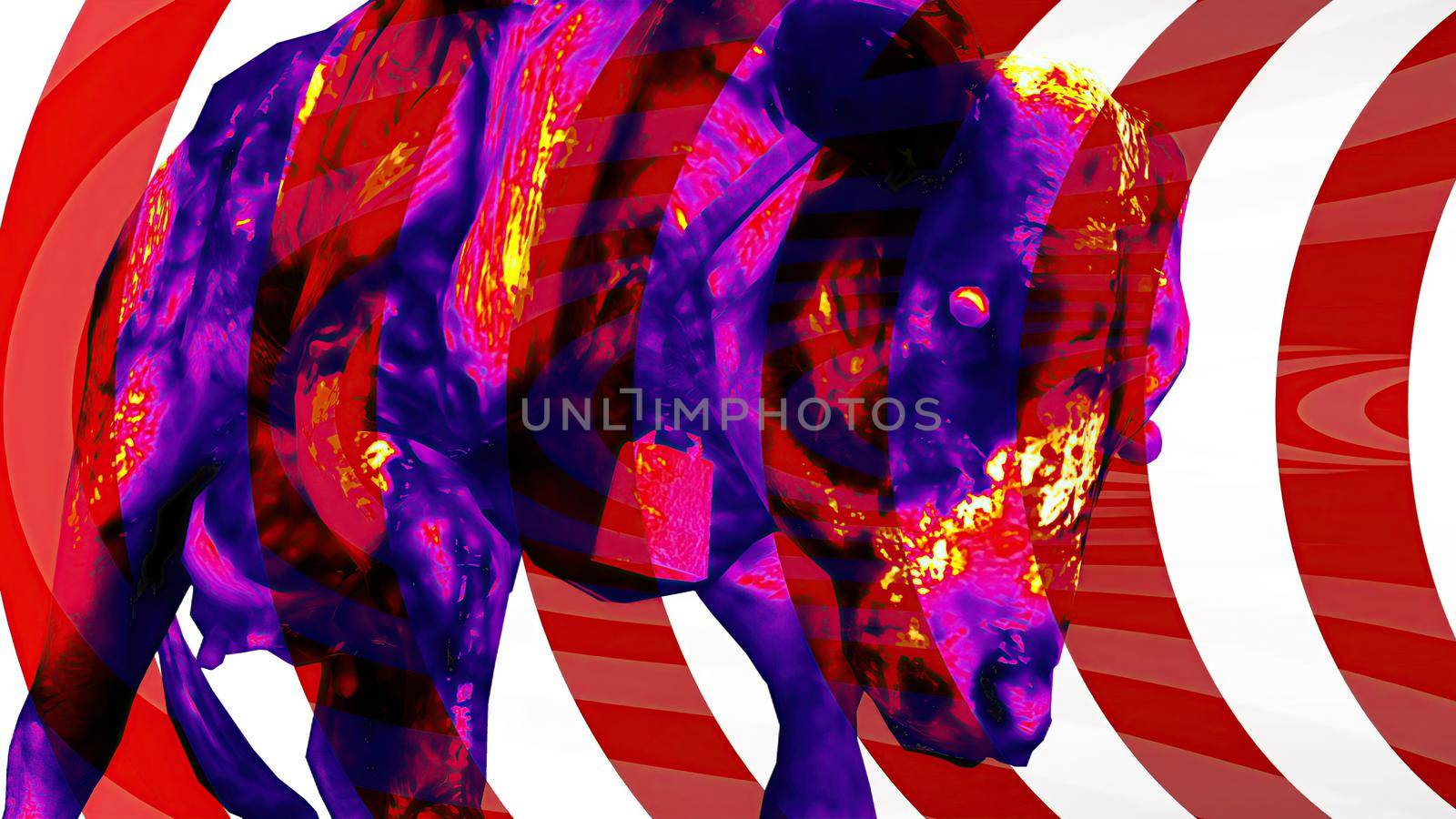 3d illustration - Horror cow Zombie With Effects