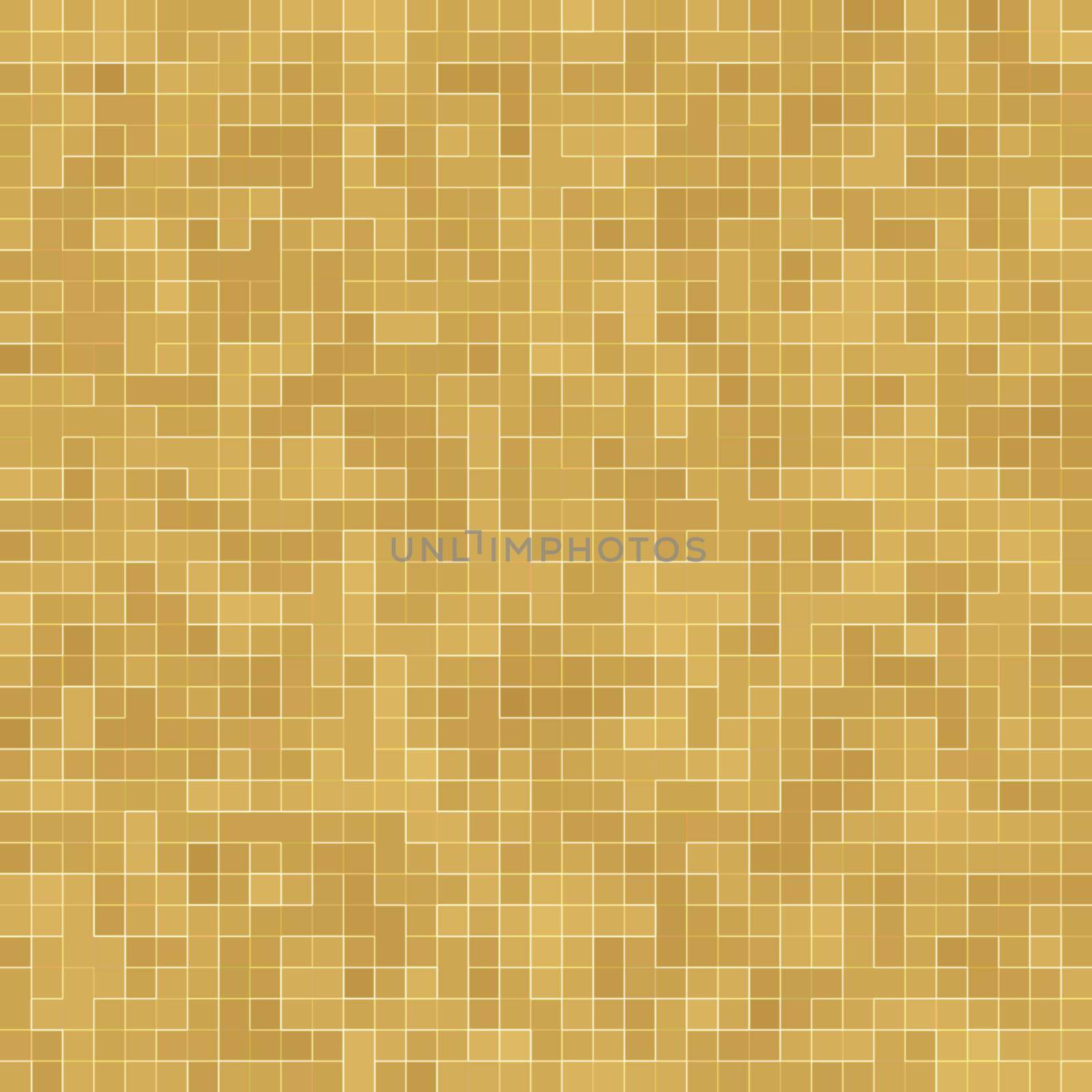 Detail of Yellow Gold Mosiac Texture abstract ceramic mosaic adorned building. Abstract Seamless Pattern. Abstract colored ceramic stones