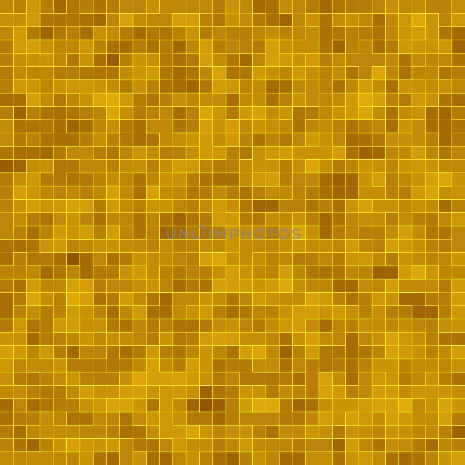 Detail of Yellow Gold Mosiac Texture abstract ceramic mosaic adorned building. Abstract Seamless Pattern. Abstract colored ceramic stones. by Benzoix